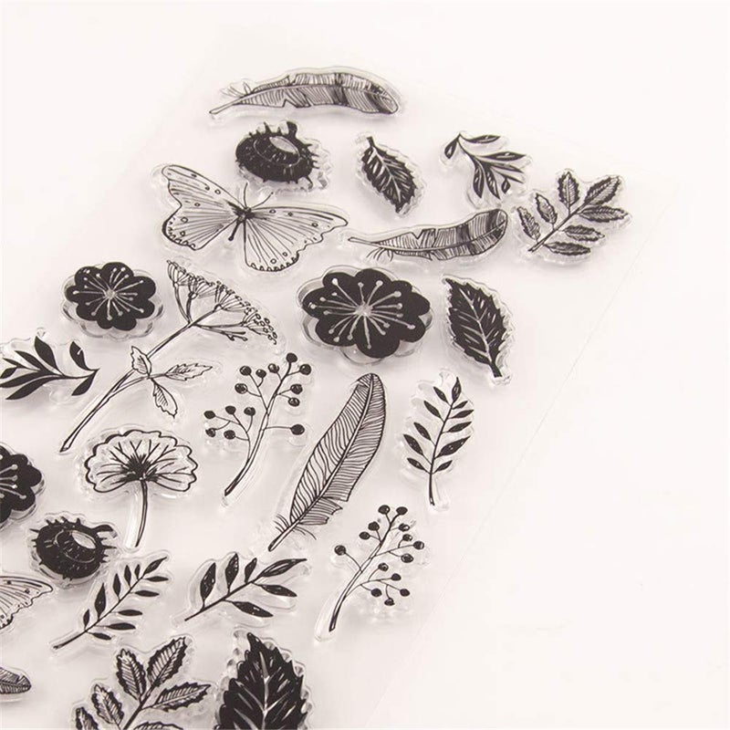 arriettycraft Dandelion Flowers Clear Stamps for Card Making and Journaling, Leaves Butterfly Rubber Stamps for Scrapbooking Journals Album Paper Crafts DIY - Image 4